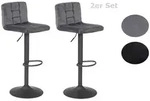 P & B Barhocker-Set, Grau, Metall, Textil, Raute, F&uuml;llung: Schaumstoff,...