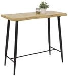 Boxxx Bartisch, Schwarz, Eiche, Metall, Holzwerkstoff, rechteckig, konisch, Rundrohr,