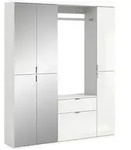 Mid.you Garderobe, Silber, Glas, Holzwerkstoff, 1 Schublade(n) Schubladen, 152x193x34