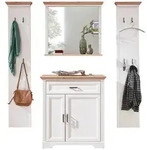 Landscape Garderobe, Wei&szlig;, Eiche Artisan, Holzwerkstoff, 4-teilig, 223x204x41...