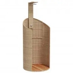 vidaXL Gartendusche, Beige, Holzwerkstoff, Rechteckig, 100x241.5x100 cm, Freizeit,