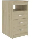 vidaXL Sideboard, Sonoma Eiche, Holz, 3 Schubladen, 50x76x40 cm, Wohnzimmer, Kommoden