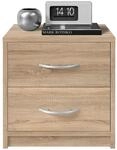 P & B Nachtschrank, Sonoma Eiche, Kunststoff, 2 Schublade(n) Schubladen, 38.5x39x28.2