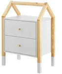 Juskys Nachttisch, Wei&szlig;, Holz, 30x55x46 cm, Kinder- & Jugendzimmer, Kinderm&ouml;bel,