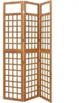 vidaXL Paravent, Braun, Holz, 2x180.5x121 cm, Wohnzimmer, Raumteiler & Paravents,