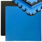 eyepower Bodenschutzmatte, Blau, Kunststoff, 90x4x90 cm, waschbar,pflegeleicht,