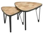 Mid.you Couchtischset, Braun, Holz, 2-teilig, Akazie, Mahagoni, massiv,...