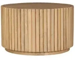 Mid.you Couchtisch, Natur, Holz, Mangoholz, massiv, rund, Sockel, 55x34x55 cm,