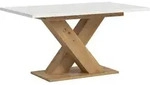 Mid.you Esstisch, Wei&szlig;, Holzwerkstoff, rechteckig, X-Form, 90x76x150-190 cm, FSC