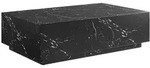 Livetastic Couchtisch, Schwarz, Holzwerkstoff, Marmoroptik, rechteckig, Sockel,