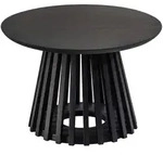 Mid.you Couchtisch, Schwarz, Holz, Mangoholz, massiv, rund, Gittergestell, 60x41x60