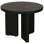 Mid.you Beistelltisch, Schwarz, Holz, Akazie, massiv, rund, Wange, 40x30x40 cm,
