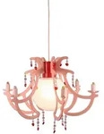 Kinderh&auml;ngeleuchte Rosata, Rosa, Wei&szlig;, Holz, Metall, Kunststoff, 40 cm,
