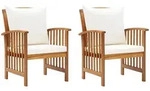 vidaXL Gartenst&uuml;hle, Braun, Holz, F&uuml;llung: Polyester, 67x83x59 cm,...