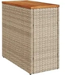 vidaXL Garten-Beistelltisch, Beige, Kunststoff, Rechteckig,rechteckig, S&auml;ule,