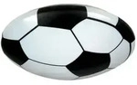 Kinderdeckenleuchte Fu&szlig;ball, Schwarz, Wei&szlig;, Metall, Kunststoff, 9 cm, Lampen &