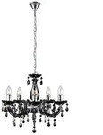 Globo Kronleuchter, Schwarz, Chrom, Metall, Kunststoff, 46x128x46 cm, mit...