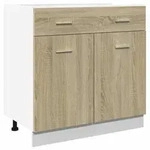 vidaXL Schubunterschrank, Braun, Holzwerkstoff, 46x81.5x80 cm, K&uuml;chen,
