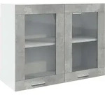 vidaXL H&auml;ngeglasschrank, Grau, Holzwerkstoff, Rechteckig, 31x60x80 cm, K&uuml;chen,