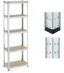 Relaxdays Schwerlastregal, Silber, Metall, Holzwerkstoff, Kunststoff, 60x180x30 cm,