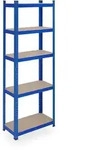 Relaxdays Schwerlastregal, Blau, Metall, Holzwerkstoff, Kunststoff, 60x180x30 cm,