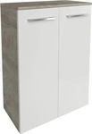 MID.YOU MIDISCHRANK Eiche, Wei&szlig; Hochglanz 60.2x82.6x32 cm