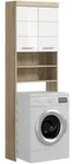 Mid.you Waschmaschinenschrank, Sonoma Eiche, Wei&szlig; Hochglanz, Holzwerkstoff,
