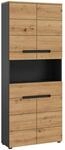 Mid.you Hochschrank, Dunkelgrau, Eiche Artisan, Kunststoff, 2 F&auml;cher, 1 Schublade(n)