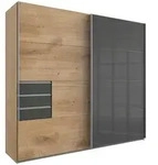 Boxxx Schwebet&uuml;renschrank, Graphit, Grau, Eiche, Glas, Holzwerkstoff, 5 F&auml;cher, 3