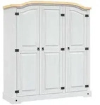 vidaXL Kleiderschrank, Wei&szlig;, Holz, Kiefer, 4 F&auml;cher, 52x170x151.6 cm,...
