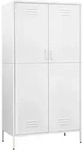 vidaXL Kleiderschrank, Wei&szlig;, Metall, 4 F&auml;cher, Rechteckig, 90x180x50 cm,