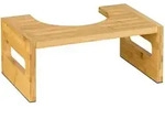 Relaxdays Toilettenhocker, Hellbraun, Holz, Textil, Bambus, 43.5x18.5x28 cm,