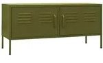 vidaXL Lowboard, Gr&uuml;n, Metall, 1 F&auml;cher, Rechteckig, 105x50x35 cm, Wohnzimmer,