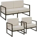 tectake Garten-Loungeset, Braun, Beige, Kunststoff, Loungem&ouml;bel, Gartenlounge-Sets