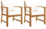 vidaXL Gartenst&uuml;hle, Creme, Holz, 60.5x81x60.5 cm, Loungem&ouml;bel, Loungesessel