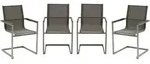 Gardenson GARTENSTUHL-SET Grau, Silber, Taupe 80x120x120 cm