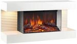 Elektrokamin, Wei&szlig;, Metall, Glas, 82.0x41.8x21.7 cm, Fernbedienung, Flammeneffekt