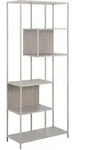 Regal, Grau, Metall, Holzwerkstoff, 5 F&auml;cher, 77x185x35 cm, Typenauswahl, stehend,