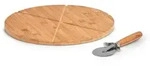 Zeller Present Pizzaset, Natur, Holz, 32x32x1.5 cm, Essen & Trinken, Geschirr,