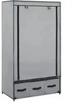 vidaXL Stoffschrank, Grau, Textil, 3 Schubladen, Rechteckig, 87x159x49 cm,
