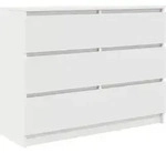 vidaXL Sideboard, Wei&szlig;, Holz, Strukturbuche, 1 Schubladen, Rechteckig, 100x76x35 cm,