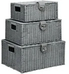 Homcom Aufbewahrungskorb, Grau, Metall, 28.5x18x35.5 cm, Ordnen & Aufbewahren,