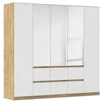Rauch M&ouml;bel Dreht&uuml;renschrank, Silber, Wei&szlig;, Eiche Artisan, Holzwerkstoff, 3