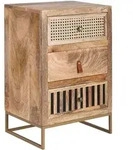 Mid.you Nachtschrank Skyport Wl6.482, Braun, Metall, Mangoholz, massiv, 3