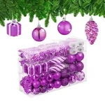 Relaxdays 72-Tlg.weihnachtskugeln-Set, Pink, Kunststoff, 38x24x12 cm, Dekoration,