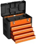 Homcom Werkzeugkiste, Orange, Metall, 25.3x40.7x49.7 cm, Freizeit, Heimwerken,