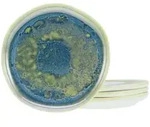 Creatable Desserttellerset Yuki, Blau, Gr&uuml;n, Keramik, 4-teilig, rund,