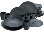Creatable Kombiservice Vesuvio Schwarz, Anthrazit, Keramik, 24-teilig, Uni, 300 ml,
