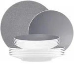 Seltmann Weiden Tafelservice, Grau, Keramik, 12-teilig, Rund, 2x2x2 cm, Essen &