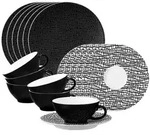 Seltmann Weiden Teeservice, Schwarz, Keramik, 18-teilig, Rund, 2x2x2 cm, Essen &